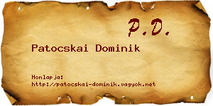 Patocskai Dominik névjegykártya