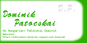 dominik patocskai business card